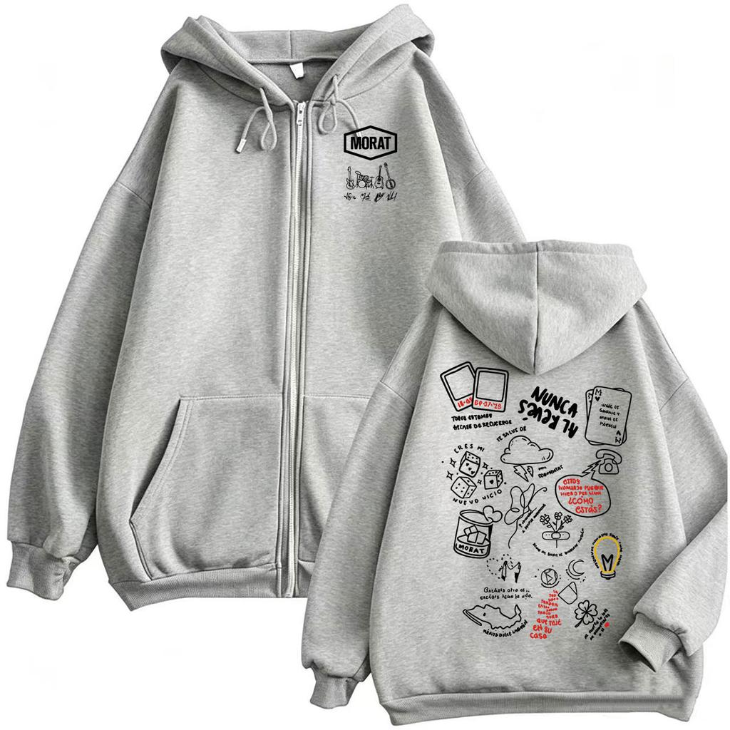 Felpe con zip Morat Asuntos Pendientes Hip Hop Punk Giacca Felpe Cappotti Zip