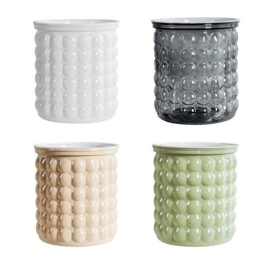 Self-Absorbing Flowerpot with Transparent Water Level Indicator Self Watering Planter with Bubble Texture Double-Layer Design for Indoor Plants