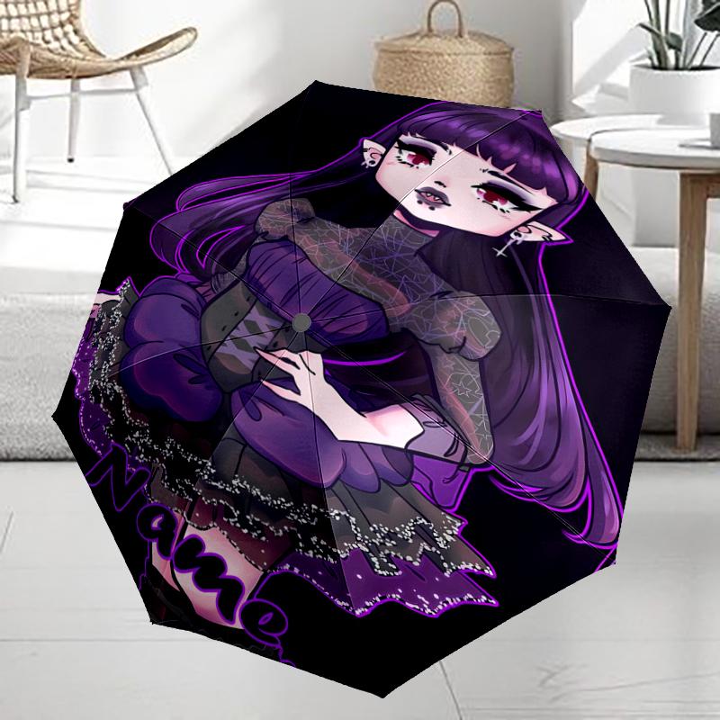 Custom Name Monster High Theme Automatic Umbrella, Lightweight & Portable, 8 Rib, Perfect for Outdoor Travel, Birthdays, Christmas, Gifts.