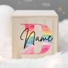 Personalized Money Box Kids Money Boxes Rainbow Letter with Name Coin Collection Box Wooded Coin Bank Child Birthday Shower Gift