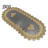 Schutz Tischläufer Oval Spitze Läufer, Vintage Deckchen, Retro Flexible Textur Blumiges Platzset für Kaffee Esszimmer Dekor Transparentes Netz