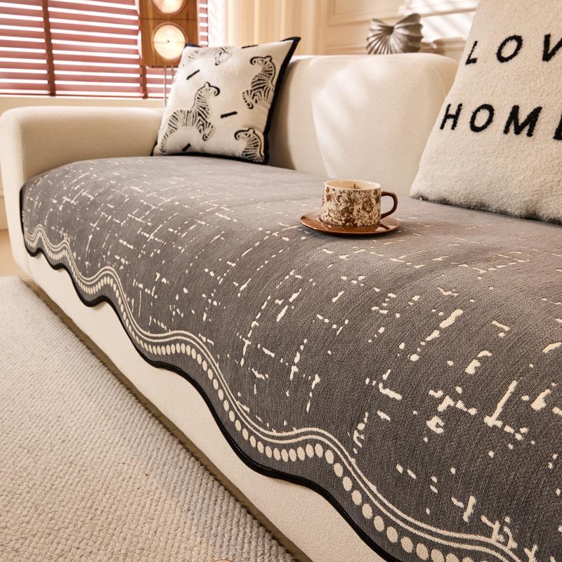 Straight Three-Person Special-Shaped Sofa Cushion Universal In All Seasons  New High-End Autumn And Winter Leather Seat Cushion Cover Cloth Towel