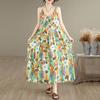 Sleeveless Strap Cotton Vintage Floral New In Dresses For Women Casual Loose Long Summer Dress Elegant Clothing