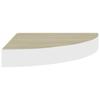 VidaXL Étagère d'angle murale Chêne et blanc 25x25x3,8 cm MDF