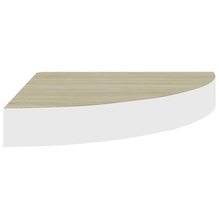 VidaXL Étagère d'angle murale Chêne et blanc 25x25x3,8 cm MDF