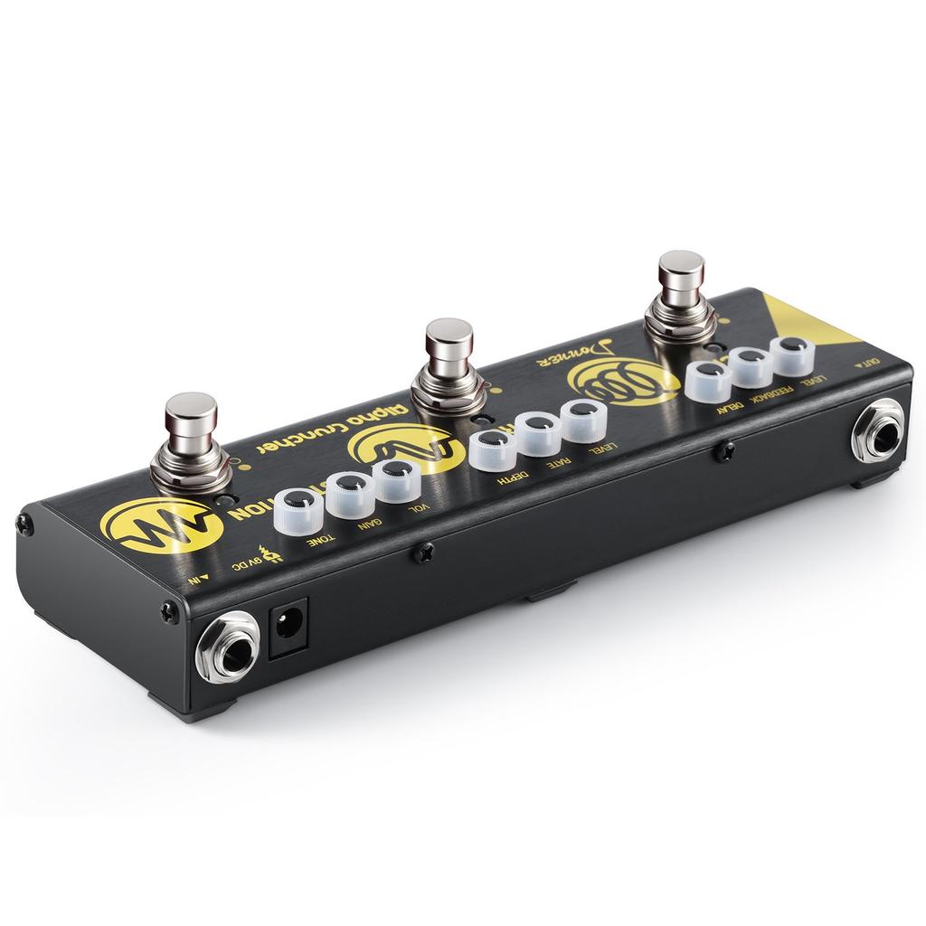 Donner Multi Effector for Guitar Alpha Cruncher 3 Effects "Delay, Chorus, Distortion" Digital Circuit Compact