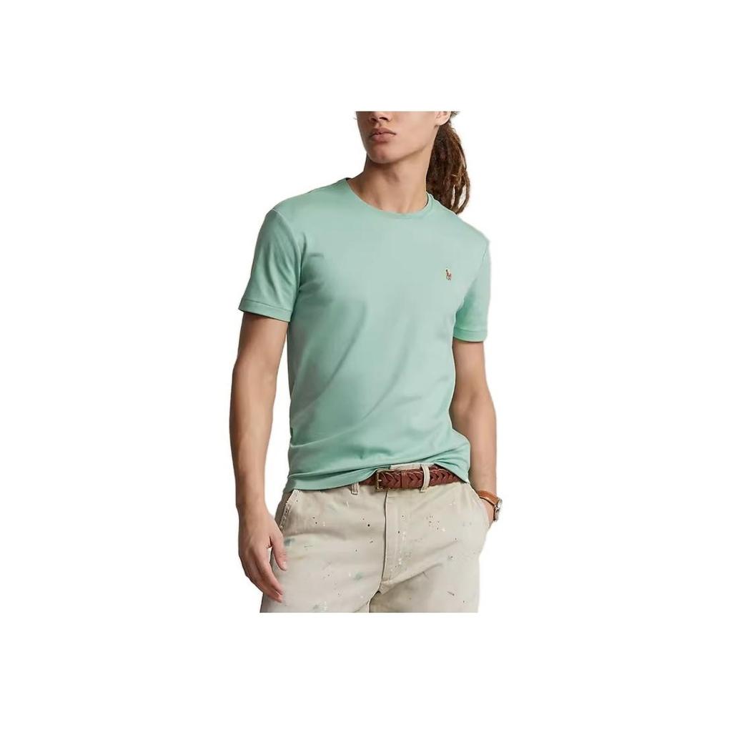 Polo Ralph Lauren Solid Slim Fit Logo Crew Neck Short Sleeve T-Shirt Men Tops Green MNPOTSH1N821876