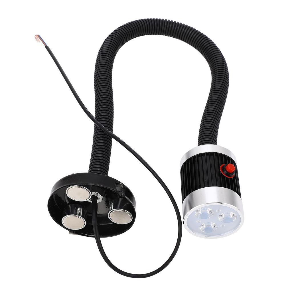 Round Magnetic Base Gooseneck Light Industrial LED CNC Machine Tool Lathe Work Lamp AC220V 3W
