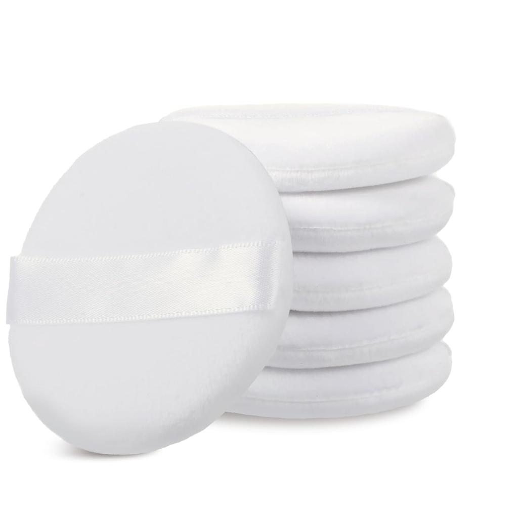 simarro 6 PCS Setting Powder Puff, Cotton Round Makeup Puff Beauty Makeup Tools Body Powder Puff Applicator Reusable for Loose Powder Setting Powder