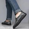 New Men's Leather Shoes Outdoor Casual Shoes Breathable Non Slip Flat Shoes Men's Driving Walking Shoes Zapatos De Cuero
