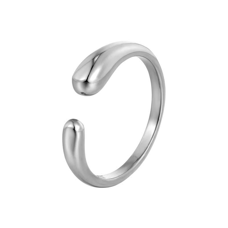 

Простое кольцо-капля для открытой воды, кольцо высокого класса с гальваническим покрытием из титановой стали, нишевые геометрические аксессуары для женщин 9