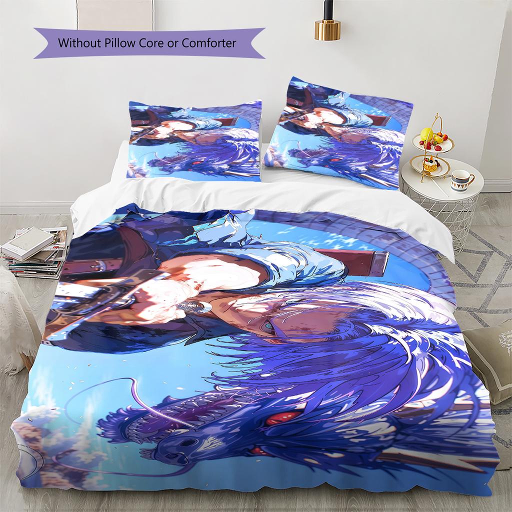 Roupa de Cama com Estampa de Troncos, Conjunto de Colcha Capa de Colcha Fronha Presente de Aniversário para Casa (1 capa de edredom + 2 fronhas, sem enchimento.)