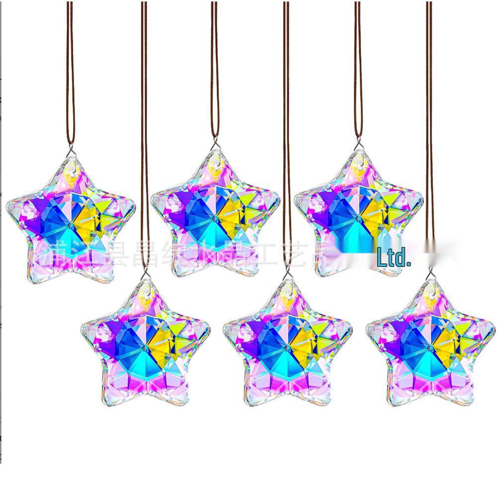 12 Constellations Moon & Pentagram Crystal Sun Catcher Pendant Set