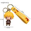 Anime Q Version Demon Slayer PVC Keychain Cute Nezuko Agatsuma Zenitsu Character Bag Pendant Car Anime Accessories Keychain