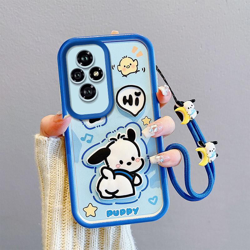 

Противоударный чехол KEYSION для HONOR 200 Pro 5G с ремешком, мягкий силиконовый милый 3D-мультяшный чехол для телефона-куклы для Huawei Honor 200 5G for Honor 200