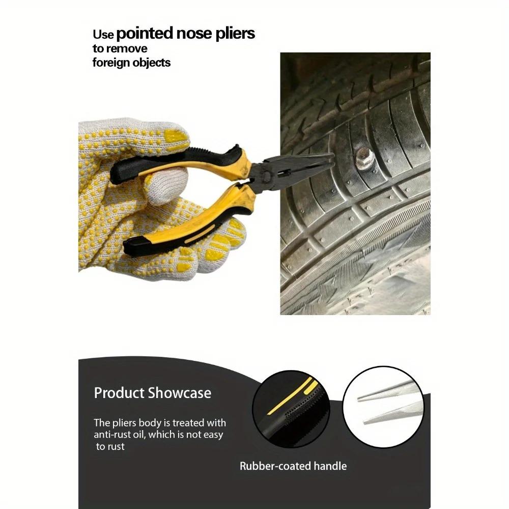 26/31/33pcs Tire Repair Tool Kit Puncture Emergency for Universal Tire Strips Stiring Glue Repair Tool Kit For Cars Motorcycle