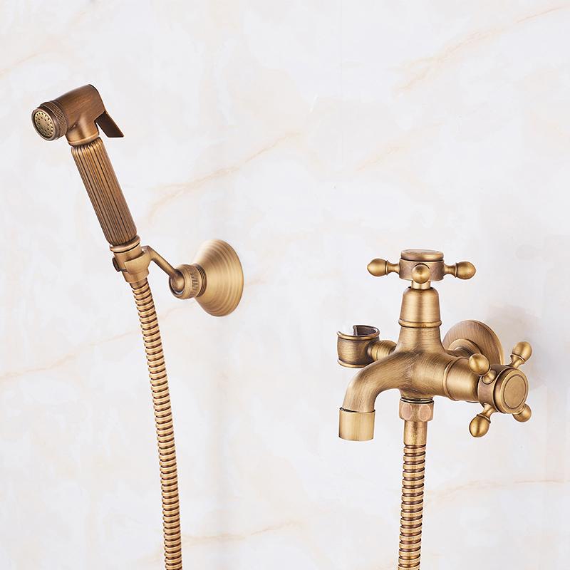 Ellen Toilet Spary Gun Set  Antique Bronze Copper Flushing Spary Cleaner Bidet Faucet Single Cold EL209A