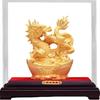 Majestic Wealth Gathering Dragon Figurine, Premium Sandblasted Metallic Sandy Finish, Classic Oriental Feng Shui Art Style Decor, Prosperity