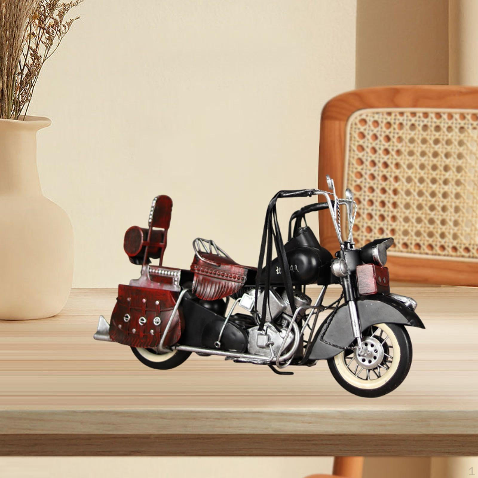 

Металлическая трехколесная статуэтка мотоцикла 16x6.5x8.5см ретро поделки для детей подарок red and black