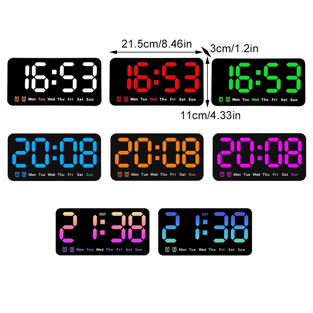 Desktop Clock With LED Numbers And Dual Alarm For Office 7. Display Time