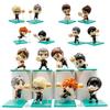 8 Pièces Haikyuu Figurines Multi-personnages Mignon Anime Décor de Bureau Modèle de Collection Jouets Cadeaux pour Enfants Support