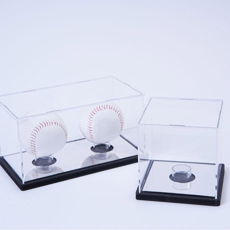 Baseball Display Case Acrylic Clear Baseball Display Case Square Cubes Memorabilia Display Box Baseball Protector