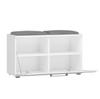 Opal White Shoe Cabinet Seat 4 Shelves For Hallway For Shoes For Home For Office