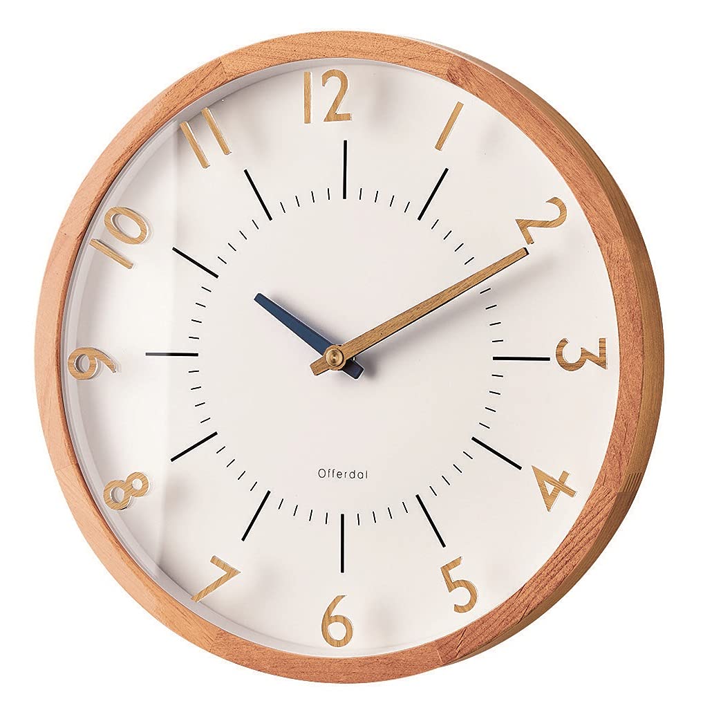 

Interform Oranto Natural Radio-Controlled Wall Clock CL-3350NA, 30cm Diameter, Radio-Controlled Step Movement