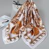 Small silk scarf women's large square scarf yarn scarf spring, autumn and winter matching shirt middle-aged mother square 91 × 91 thin scarf