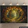 2D Magical Forest Path Backdrop Enchanted Tree Tunnel with Lights Photography Background