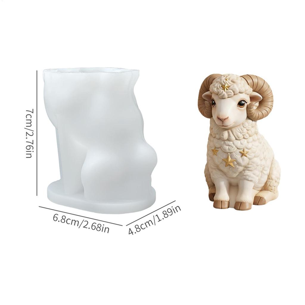 Lamb Candle Making Mold Silicone Sheep Candle Making Supplies Lamb Resin Casting Mold for Soap Plaster Ornament Resin Craft Clay
