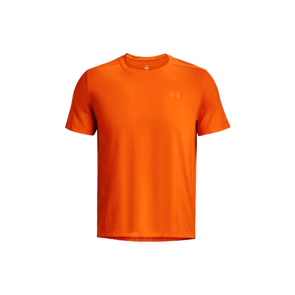 Under Armour Solid Color Crew Neck Sports Short Sleeve T-Shirt With Print Men Tops Team-Orange 1376518-800