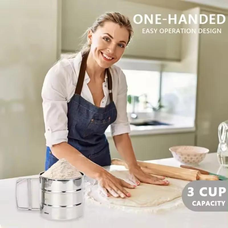 Cukrářské pekařské nástroje Prášek Mouka Sítko s okem Kelímek Pečení Cukr moučka Šejkr Nerezové sítko Kelímek Pekáč