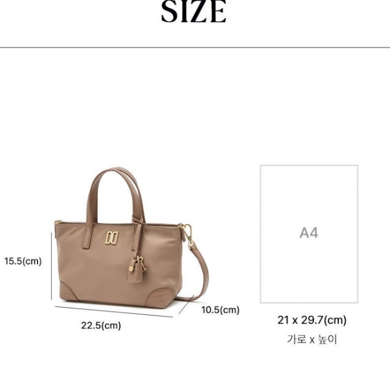 DakS Ivory Crocodile Cowhide Nylon Tote Bag S Dcba6e060p1