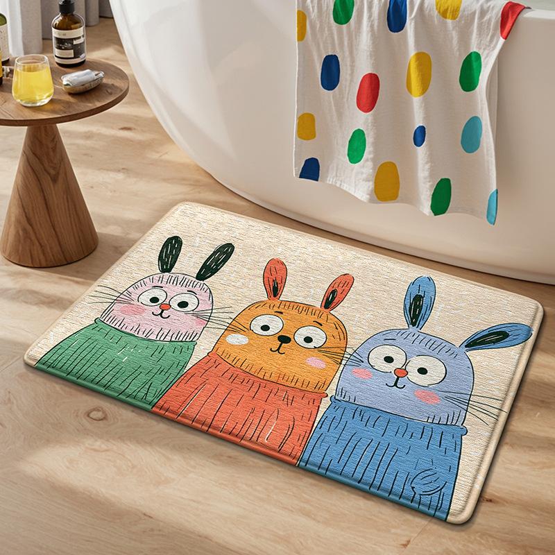 2026 Bathroom Household Toilet Non-slip Foot Mat Mat Absorbent Floor Mat Nordic Bathroom Door Quick Drying Mat