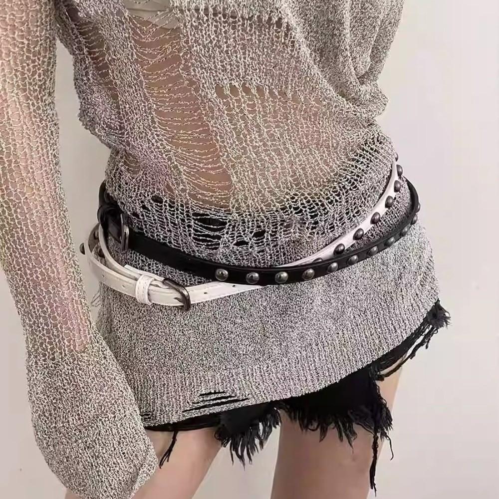 Versatile Rivet Belt Retro Jeans Pants Belt Y2K Waist Chain Strap  for Women