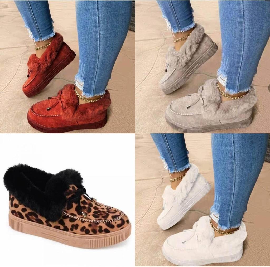 Cozy Plush Snow Shoes Women's Winter Thick Soled Round Head Slippers