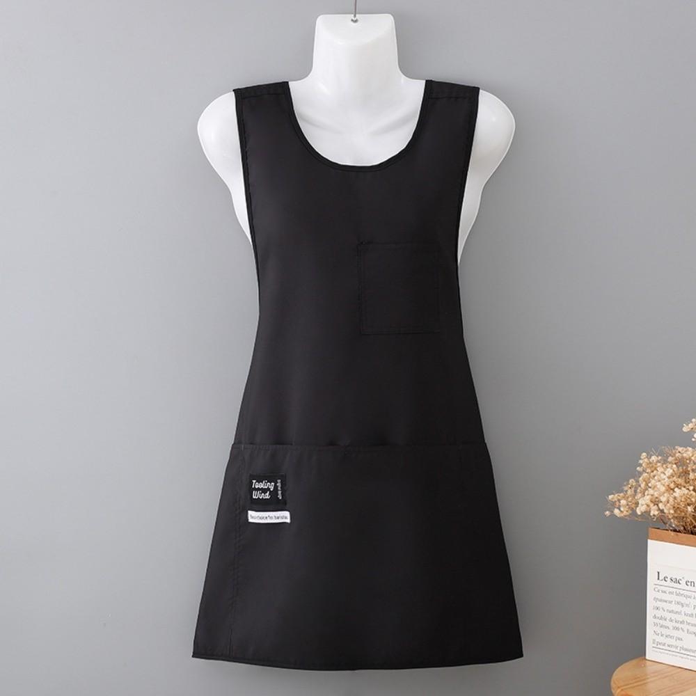 New Vest Style Cooking Apron Breathable Stain-Resistant Coffee Uniform Waterproof Multipurpose No Sleeved Apron for Home Kitchen