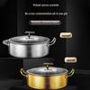 FATTBAO 304 Stainless Steel Hammered Hot Pot with Glass Lid