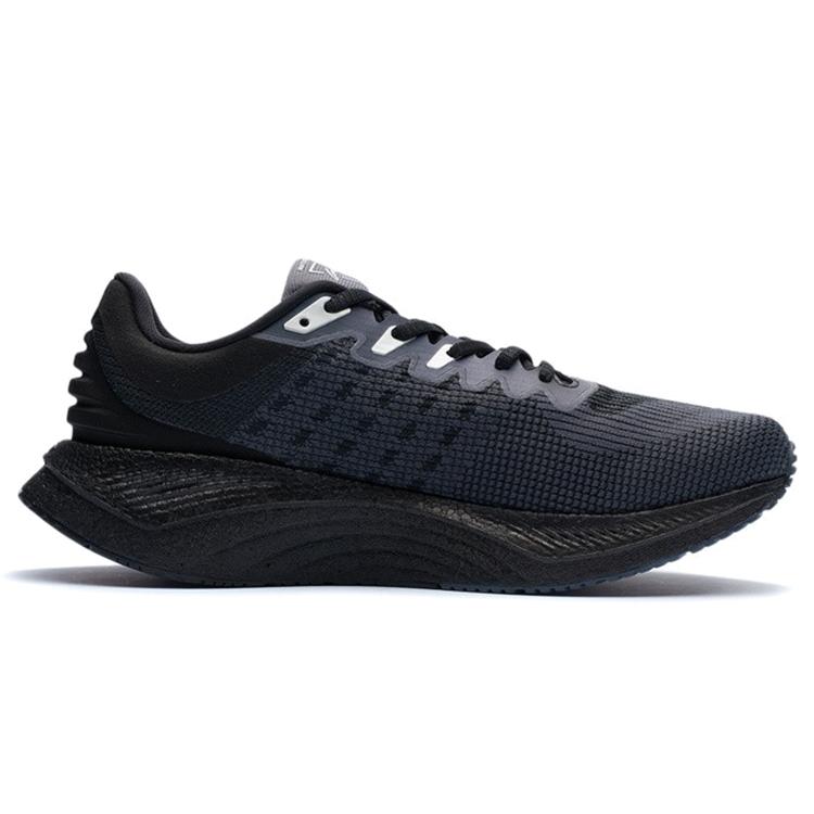 Li Ning Fabric Cushioning Slip Resistant Abrasion Resistant Low Top Running Shoes Men's Black ARHR145-1