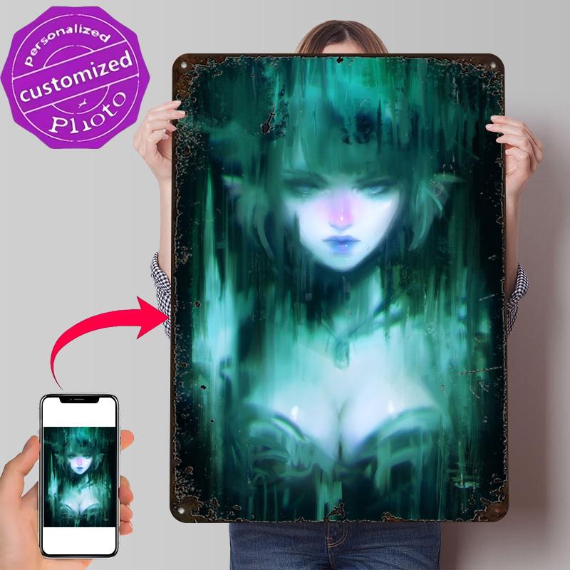 Queen of the Undersea D Texture Printed Poster Custom Vintage Metal Tin Plate Sign for Wall Art Luxury Decoration Home House