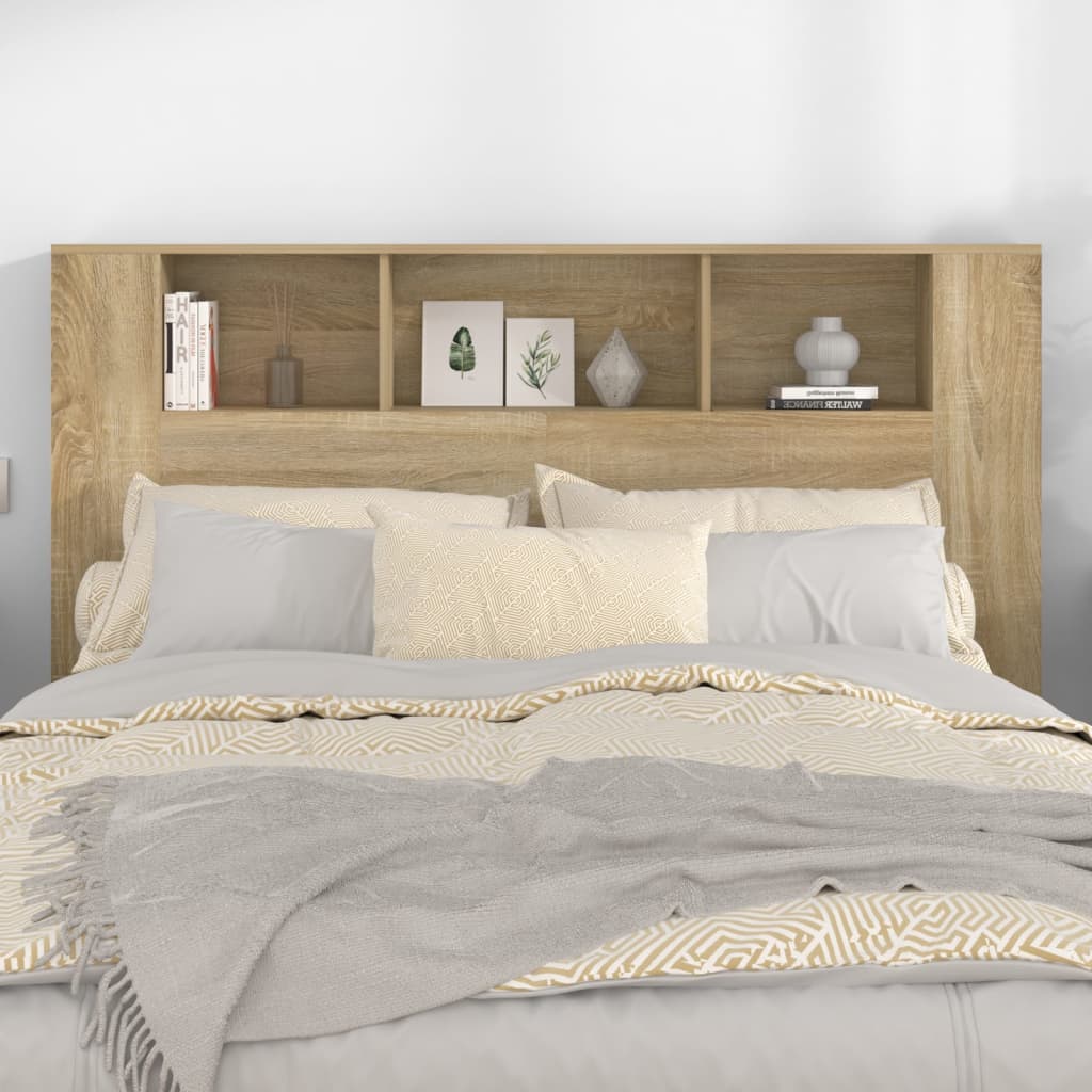 Vidaxl Testata del Letto con Mensole, Rovere Sonoma, 160X18,5X104,5 Cm
