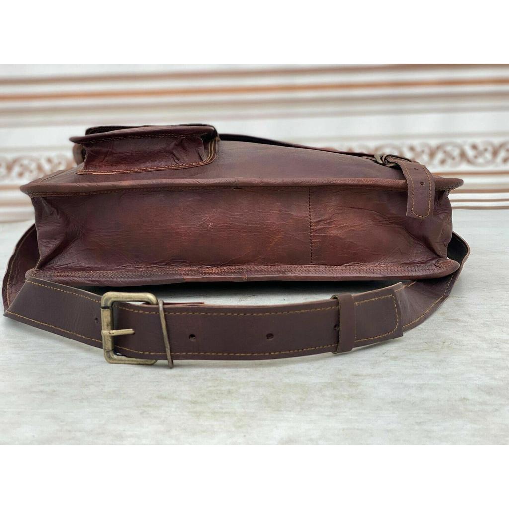 Vintage Brown Messenger Shoulder Laptop Bag Briefcase (Handbag) Men Leather