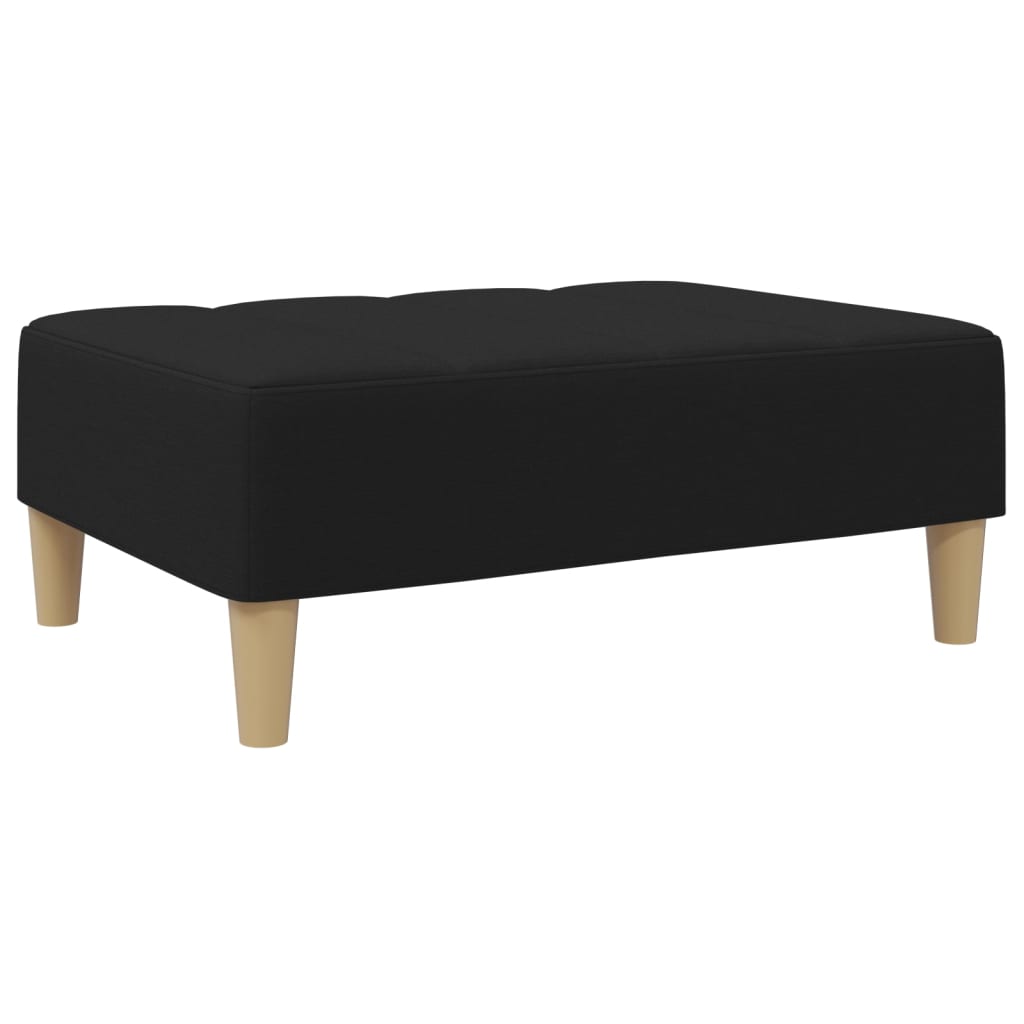 Footstool Black 77 X 55 X 31 Cm Fabric