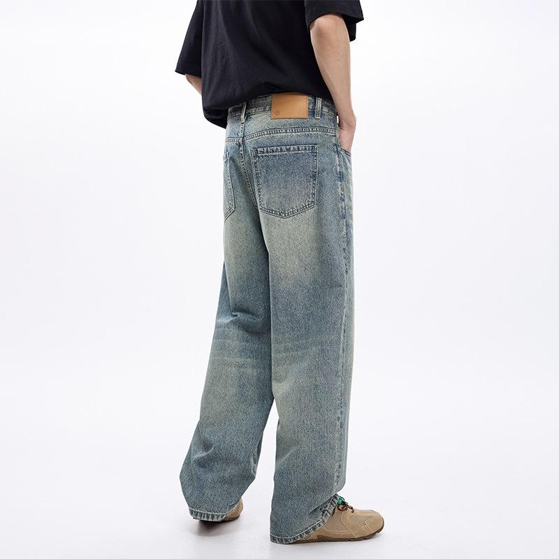 New Spring and Summer Men's Loose Wide-leg American High Street Jeans Long Trousers Men