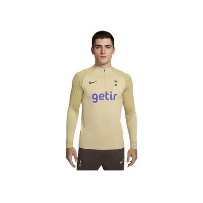 Camiseta de Fútbol de Manga Larga para Entrenamiento Tottenham Hotspur Strike Tercera Estampado de Letras Tejido Empalmado para Hombre Tops Equipo-Dorado DZ0846-784