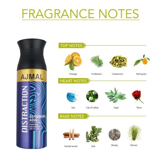 Ajmal Distraction Deodorant Combo Pack of 2 Deodorants 200 Ml Each (Total 400ML) for Men & Women (Model: 2Distraction_Deo)