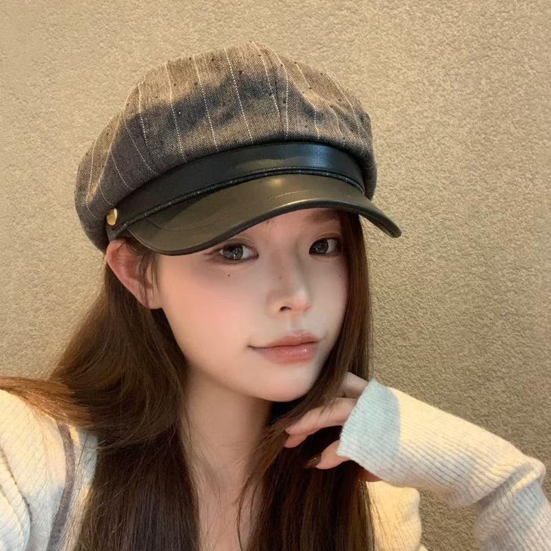 Liangfang's new autumn and winter British style octagonal hat classic versatile face small retro painter hat