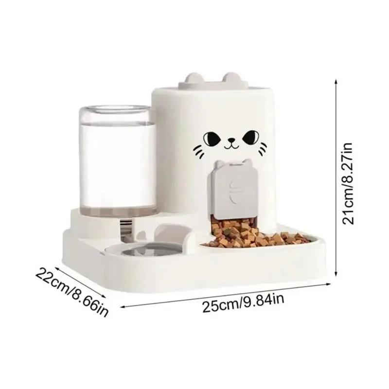 2in1 Auto Cat Dog Feeder Large Capacity Dry Wet Food Dispenser Automatic Water Fountain Leakproof Bowl Pet Food Storage Pet Acce
