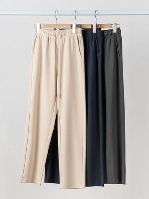 Men's Japanese Twill Straight-Leg Casual Pants - Versatile, Textured, Solid Color, Sporty, Draping Style